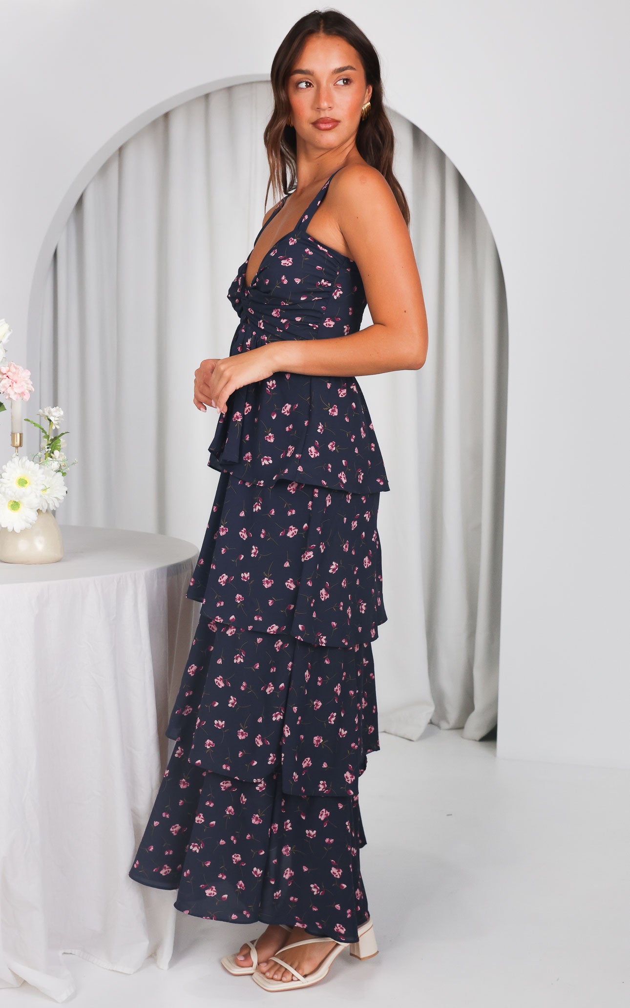 Cherika Maxi Dress - Charcoal Navy Floral