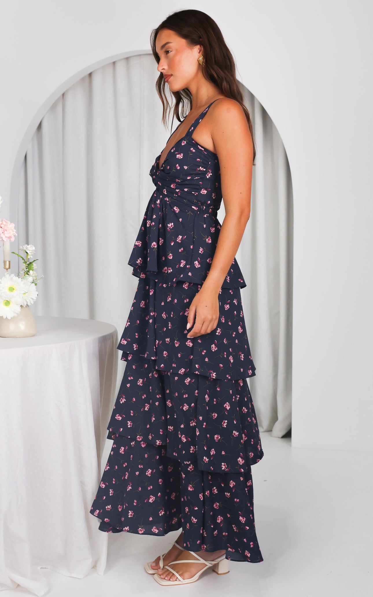 Cherika Maxi Dress - Charcoal Navy Floral