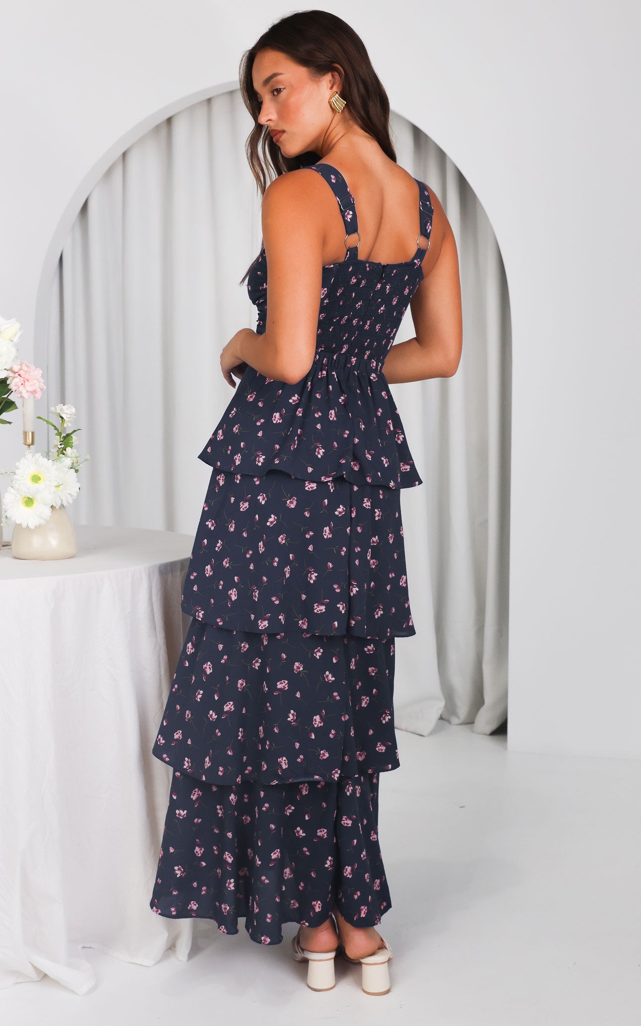 Cherika Maxi Dress - Charcoal Navy Floral