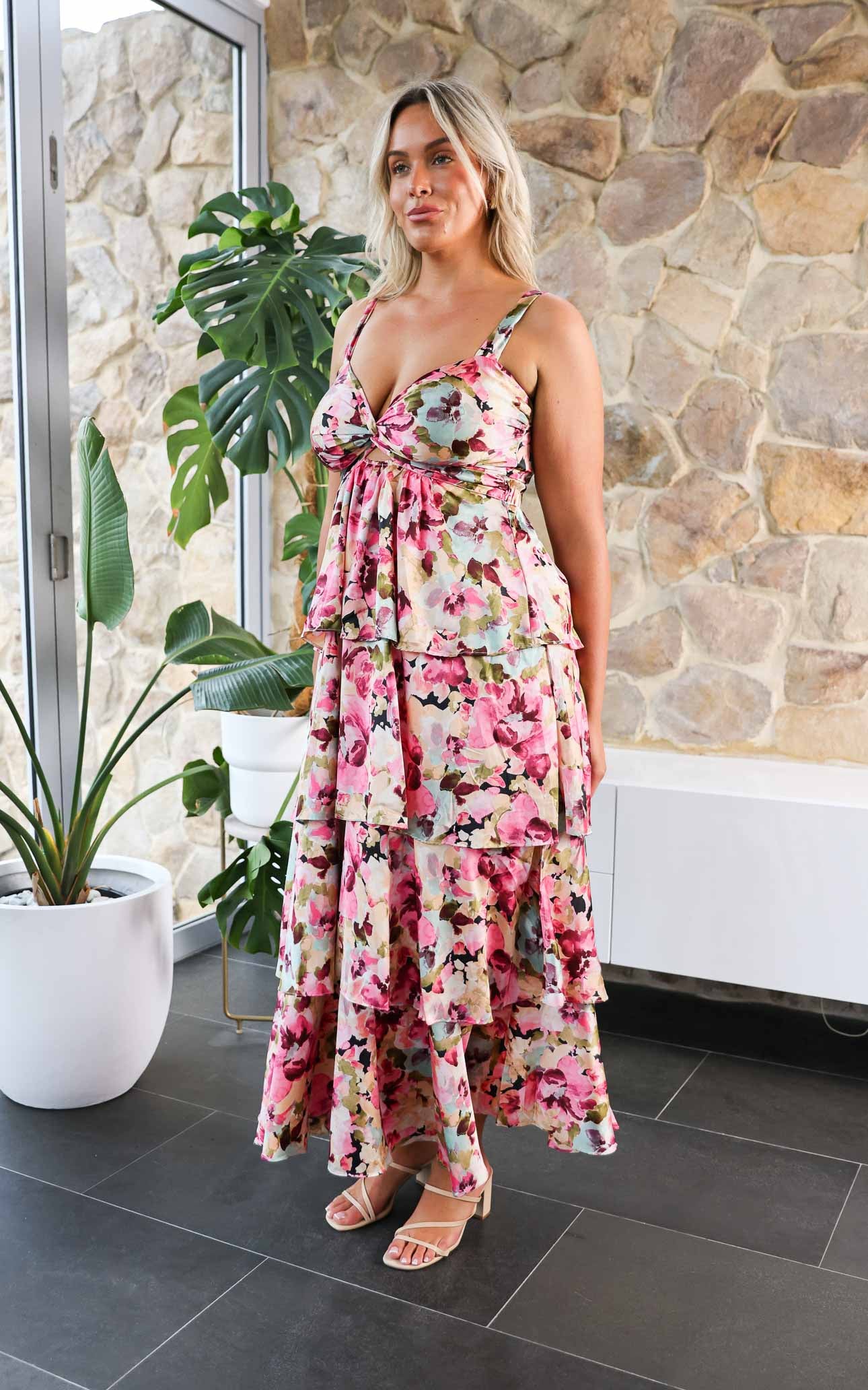 Cherika Maxi Dress - Pink Multi Floral