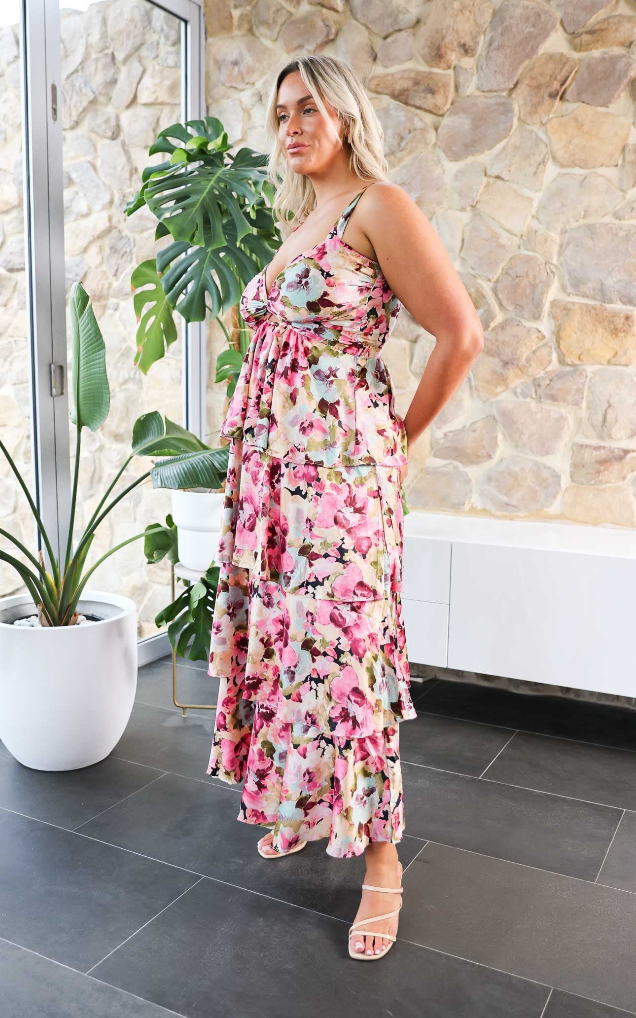 Cherika Maxi Dress - Pink Multi Floral
