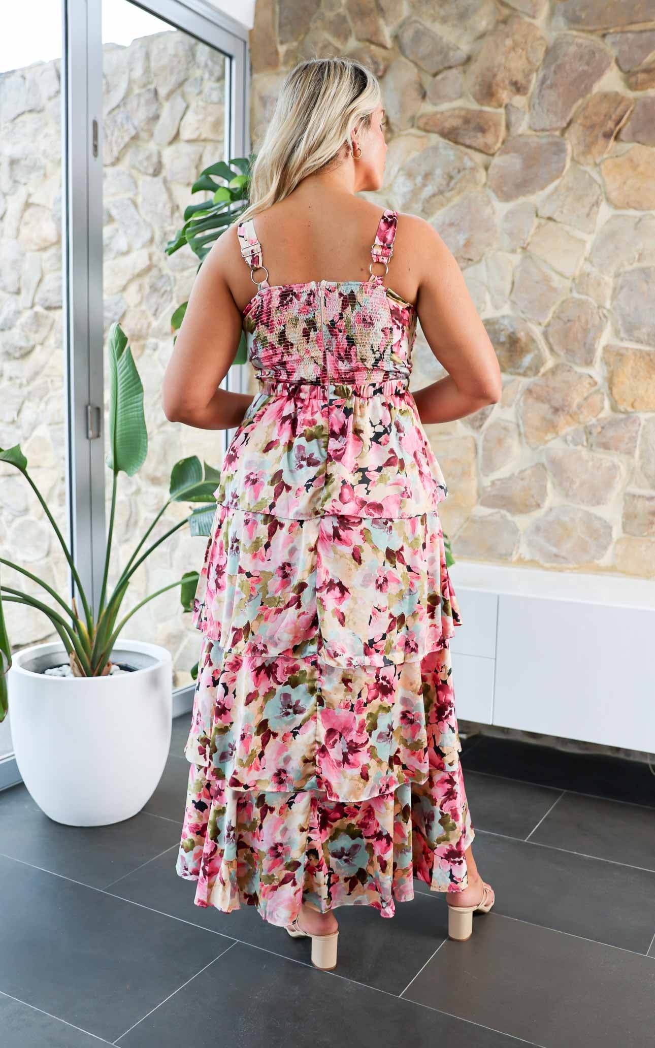 Cherika Maxi Dress - Pink Multi Floral