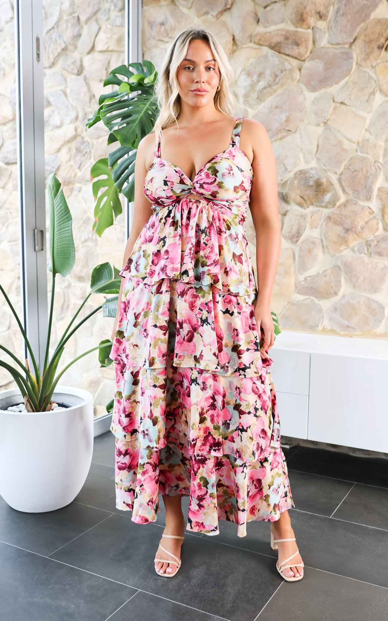 Cherika Maxi Dress - Pink Multi Floral