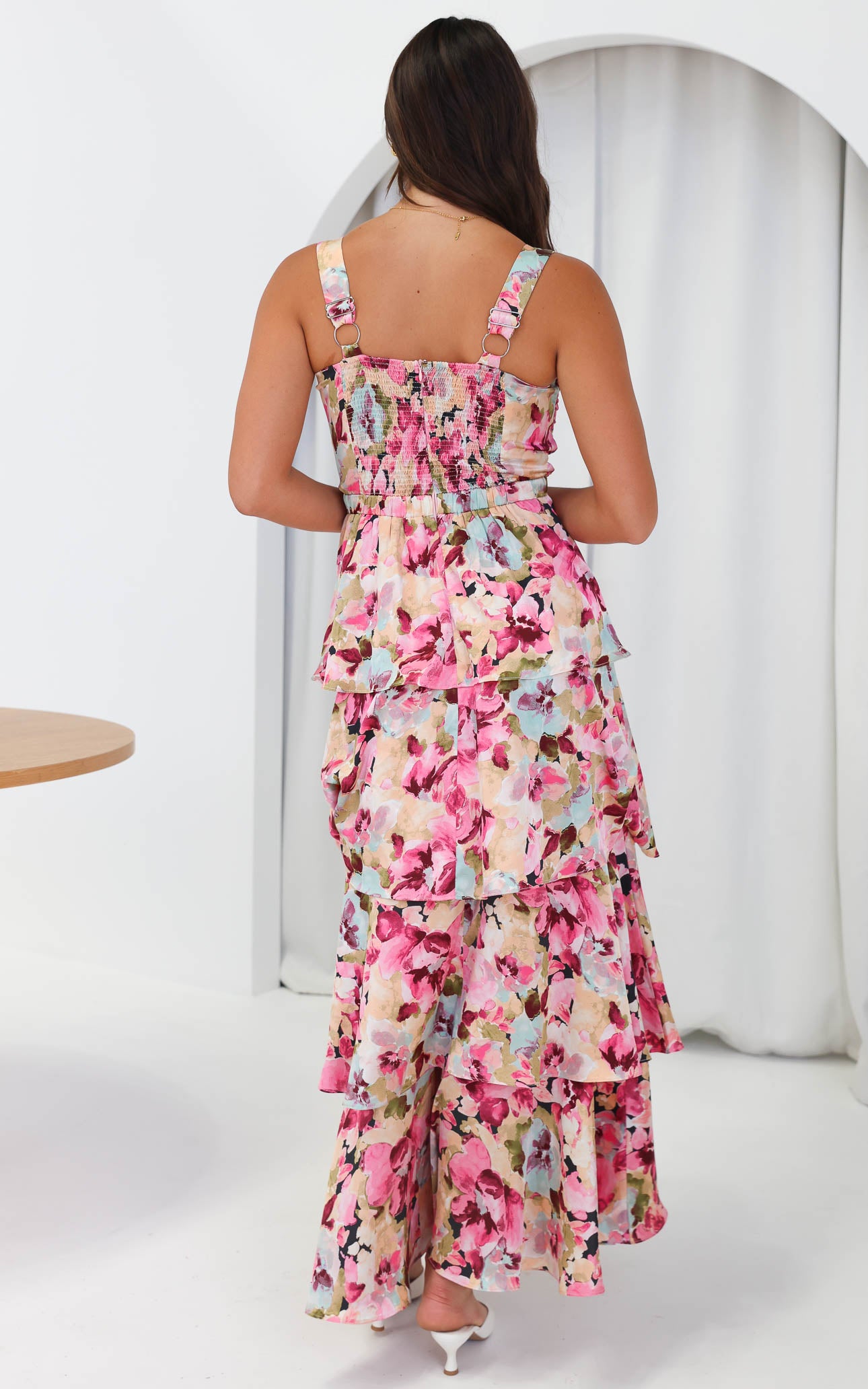 (Preorder) Cherika Maxi Dress - Pink Multi Floral