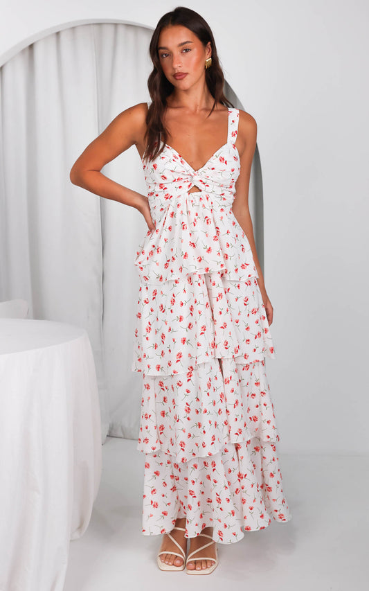 Cherika Maxi Dress - White Floral