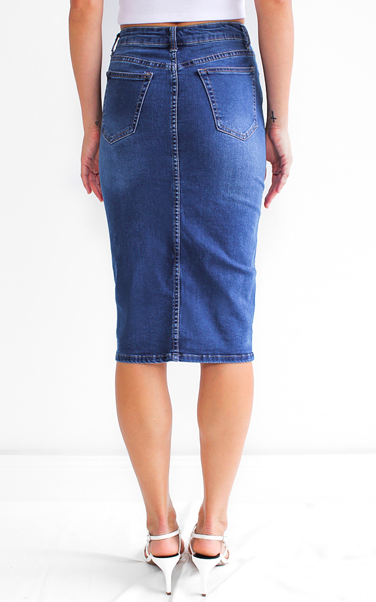 Christina Denim Skirt- Dark Blue