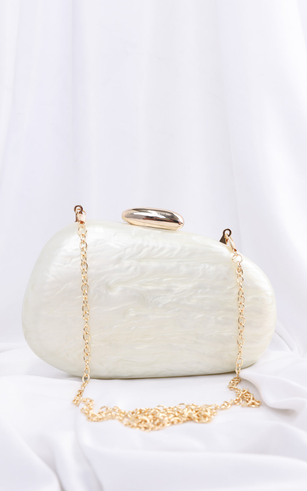 Clio Clutch Bag - Cream Pearl