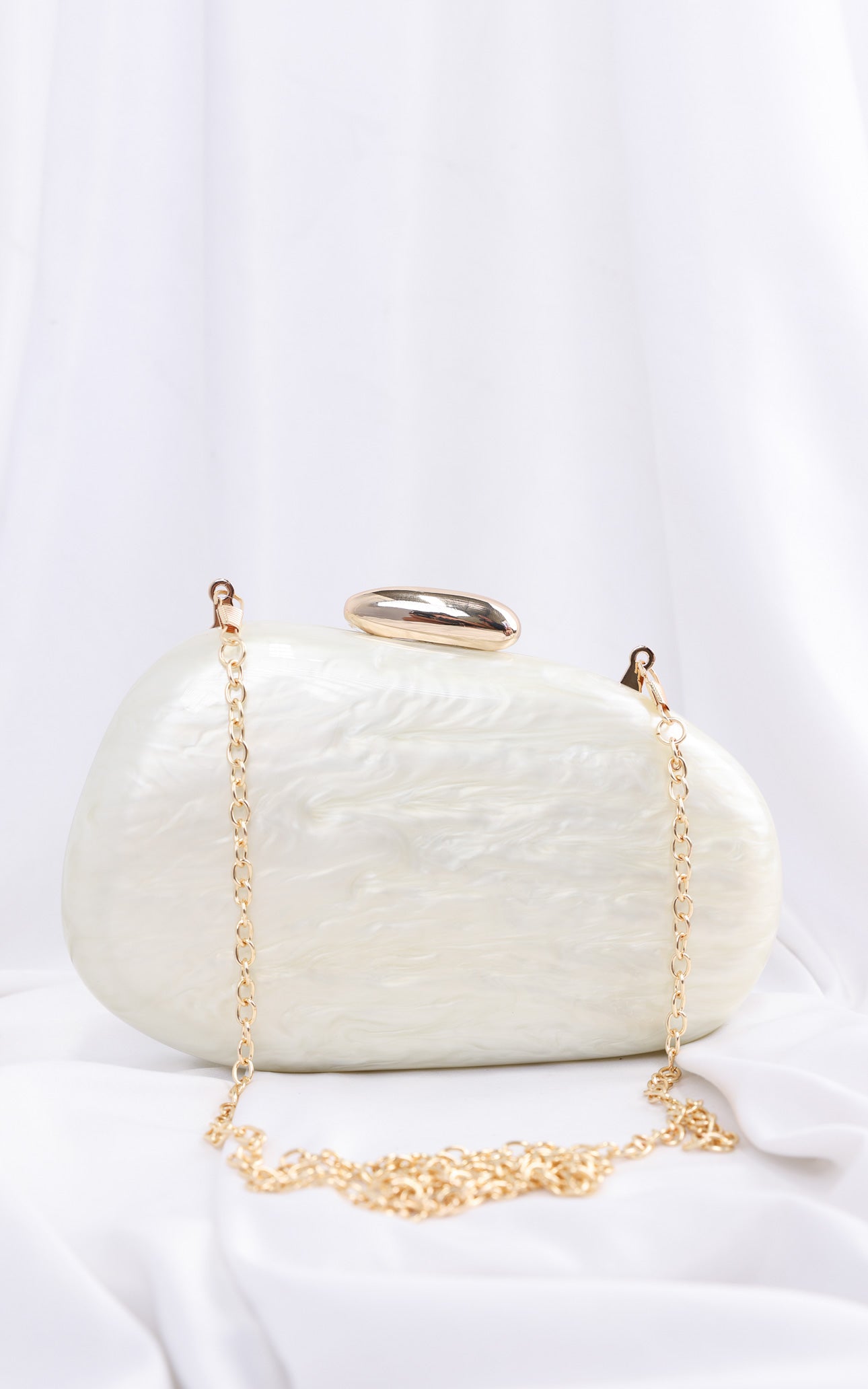 Clio Clutch Bag - Cream Pearl