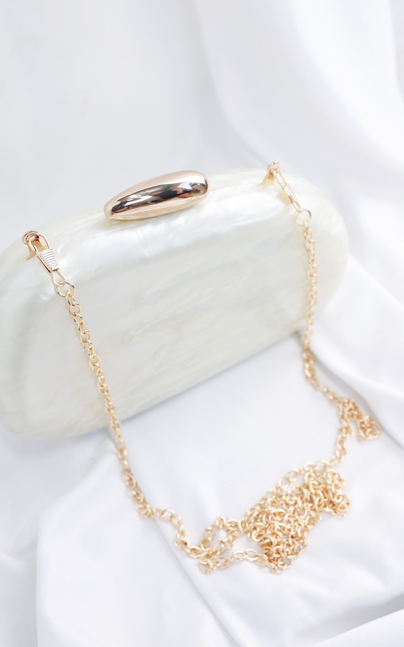 Clio Clutch Bag - Cream Pearl