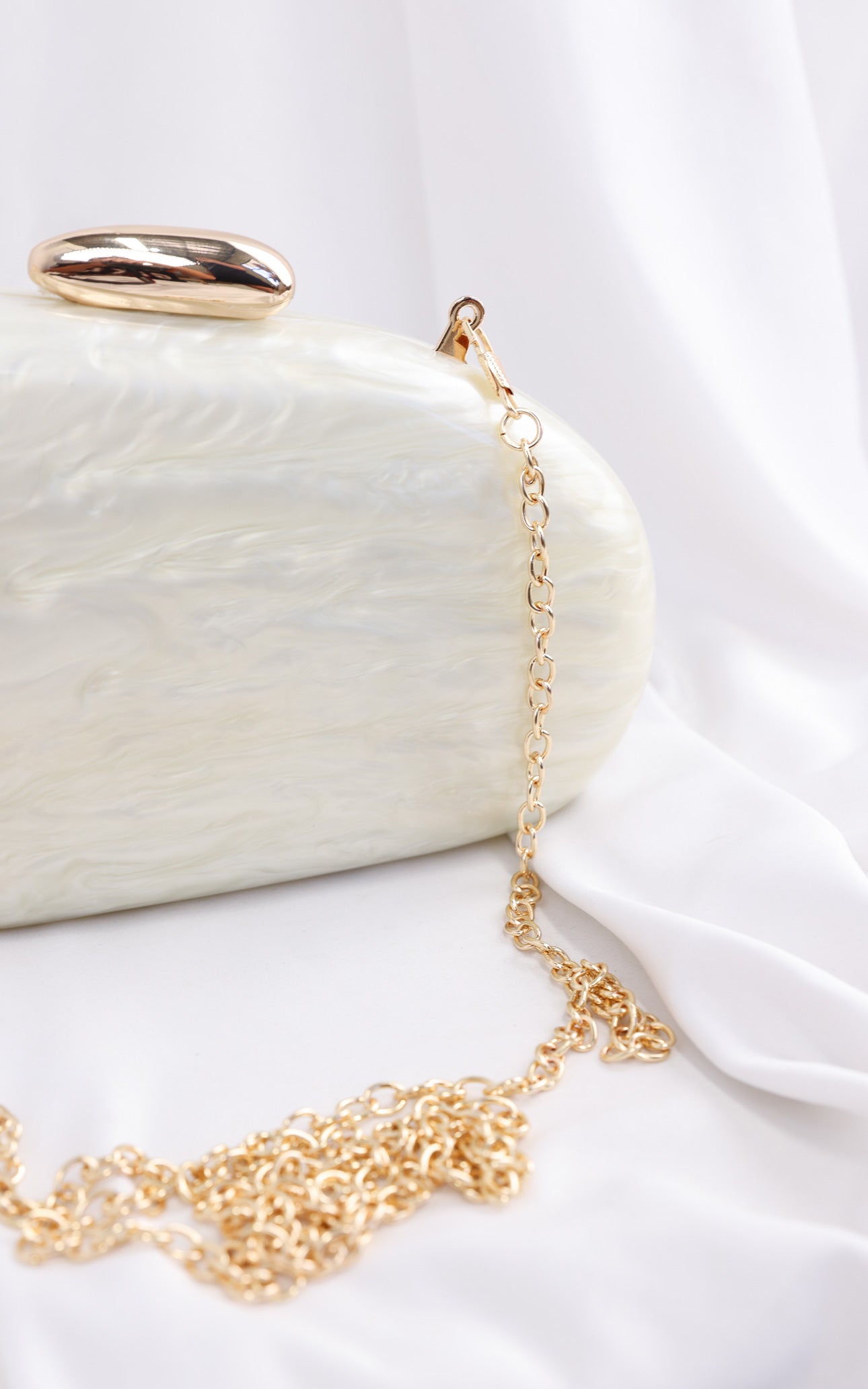 Clio Clutch Bag - Cream Pearl