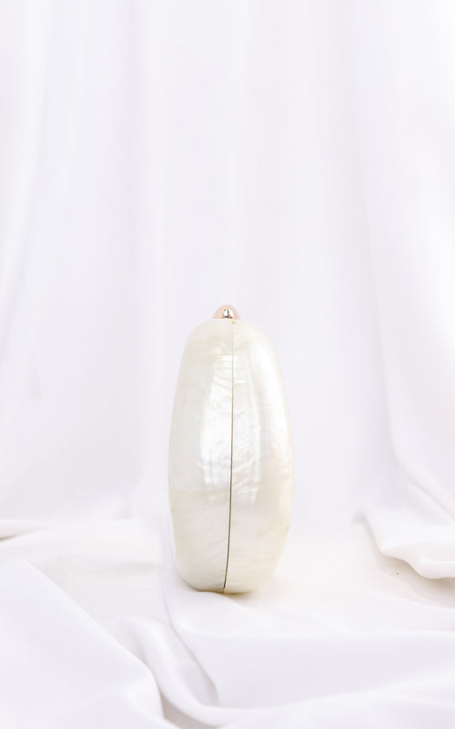 Clio Clutch Bag - Cream Pearl