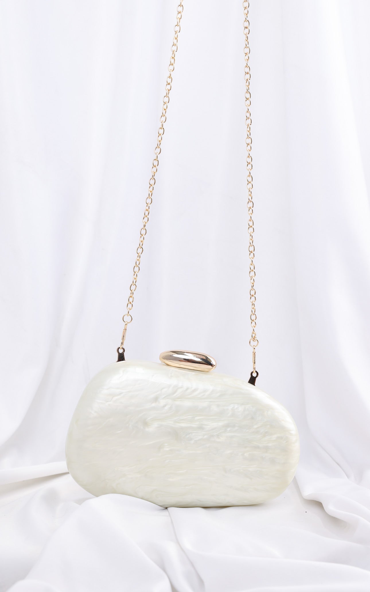 Clio Clutch Bag - Cream Pearl