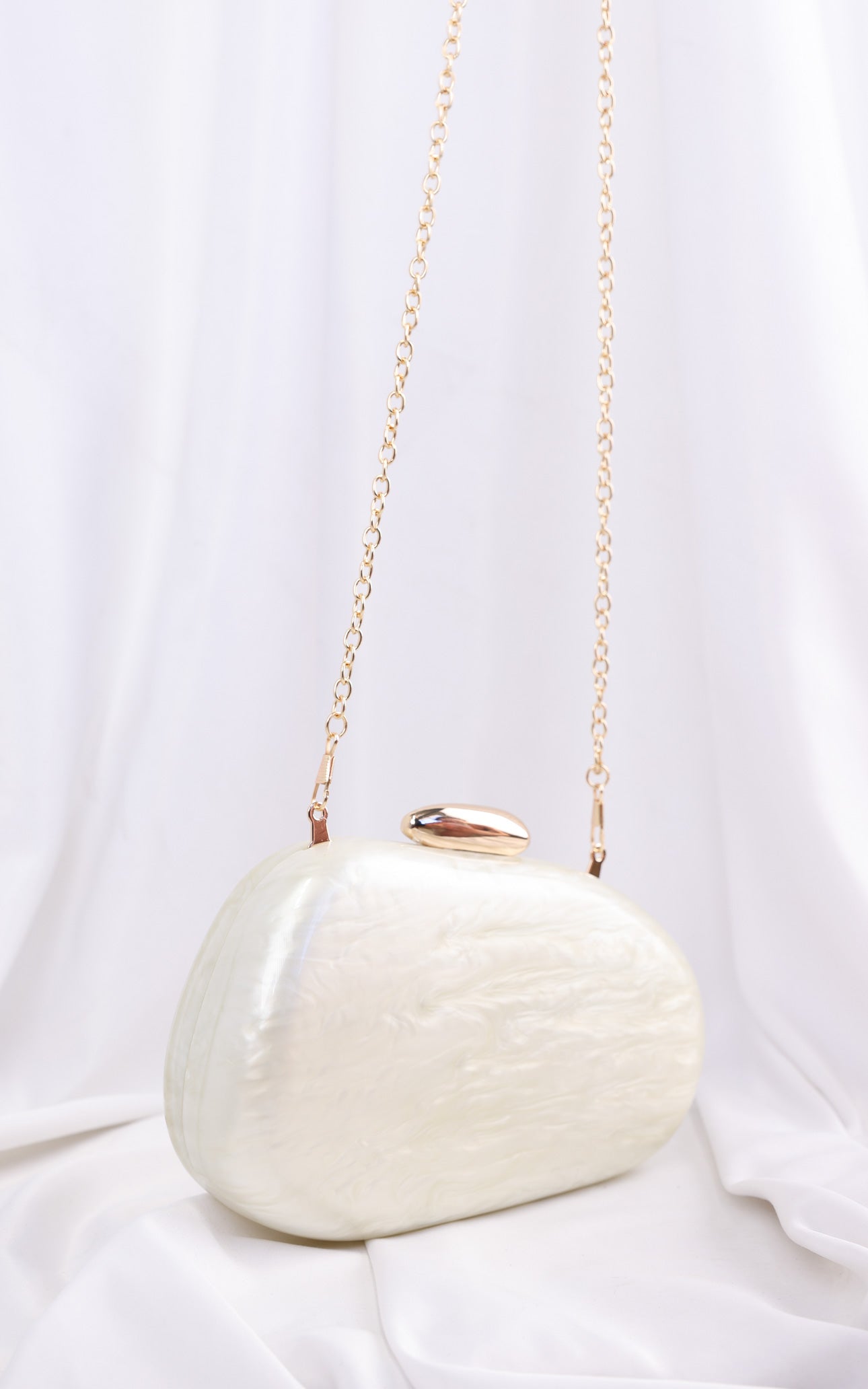 Clio Clutch Bag - Cream Pearl