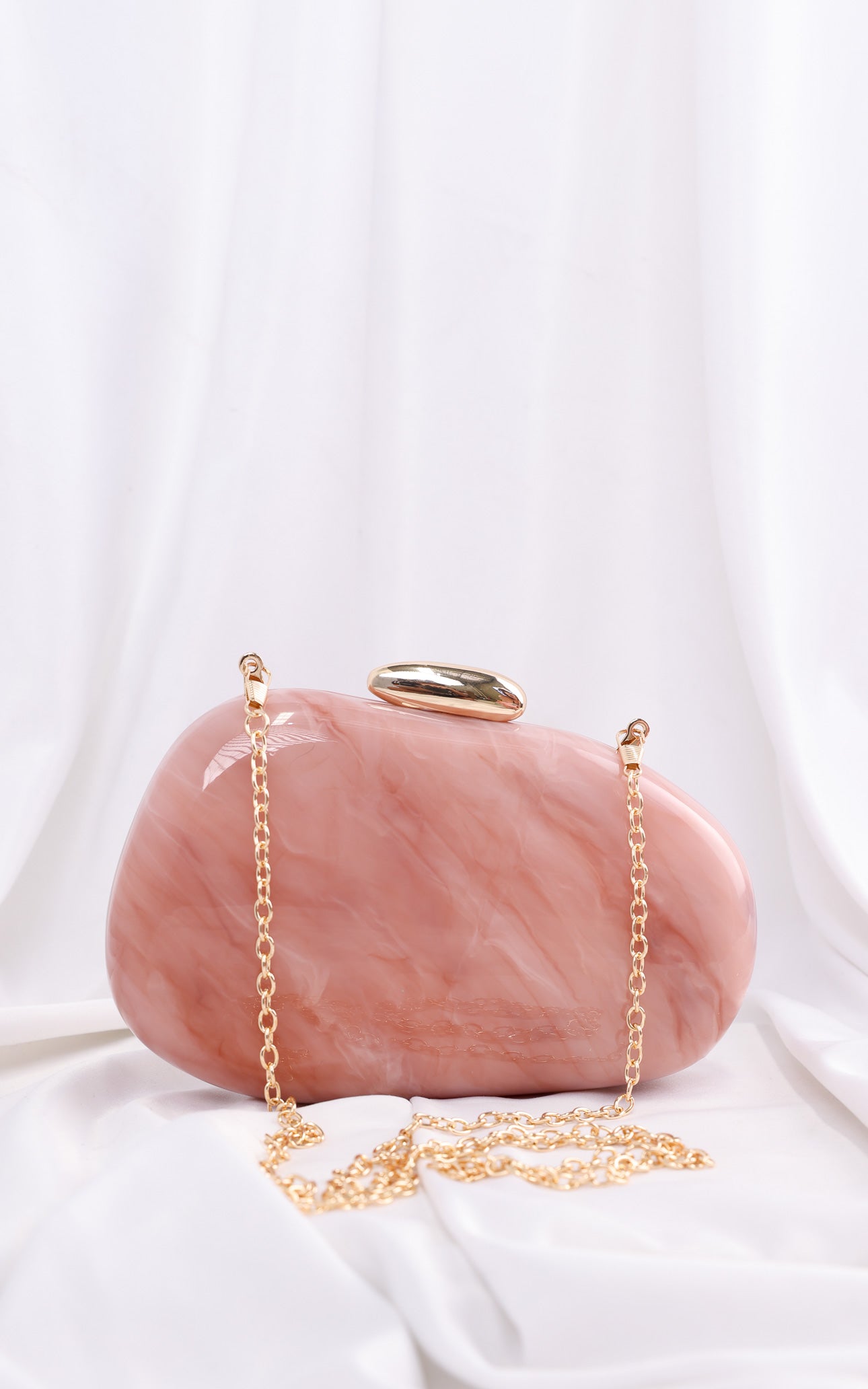 Clio Clutch Bag - Pink Marble
