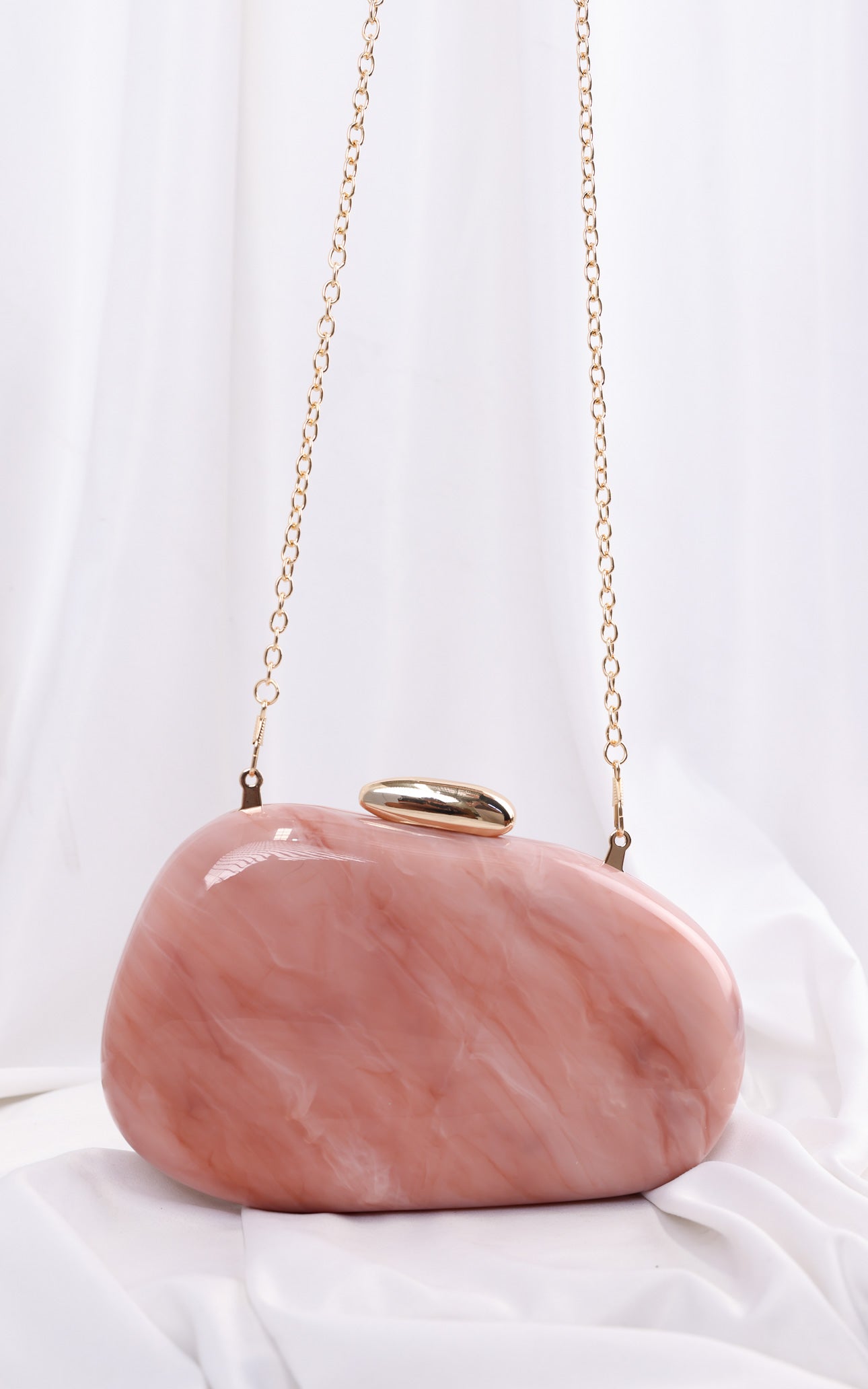 Clio Clutch Bag - Pink Marble