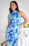 Cobero Maxi Dress - Blue Floral