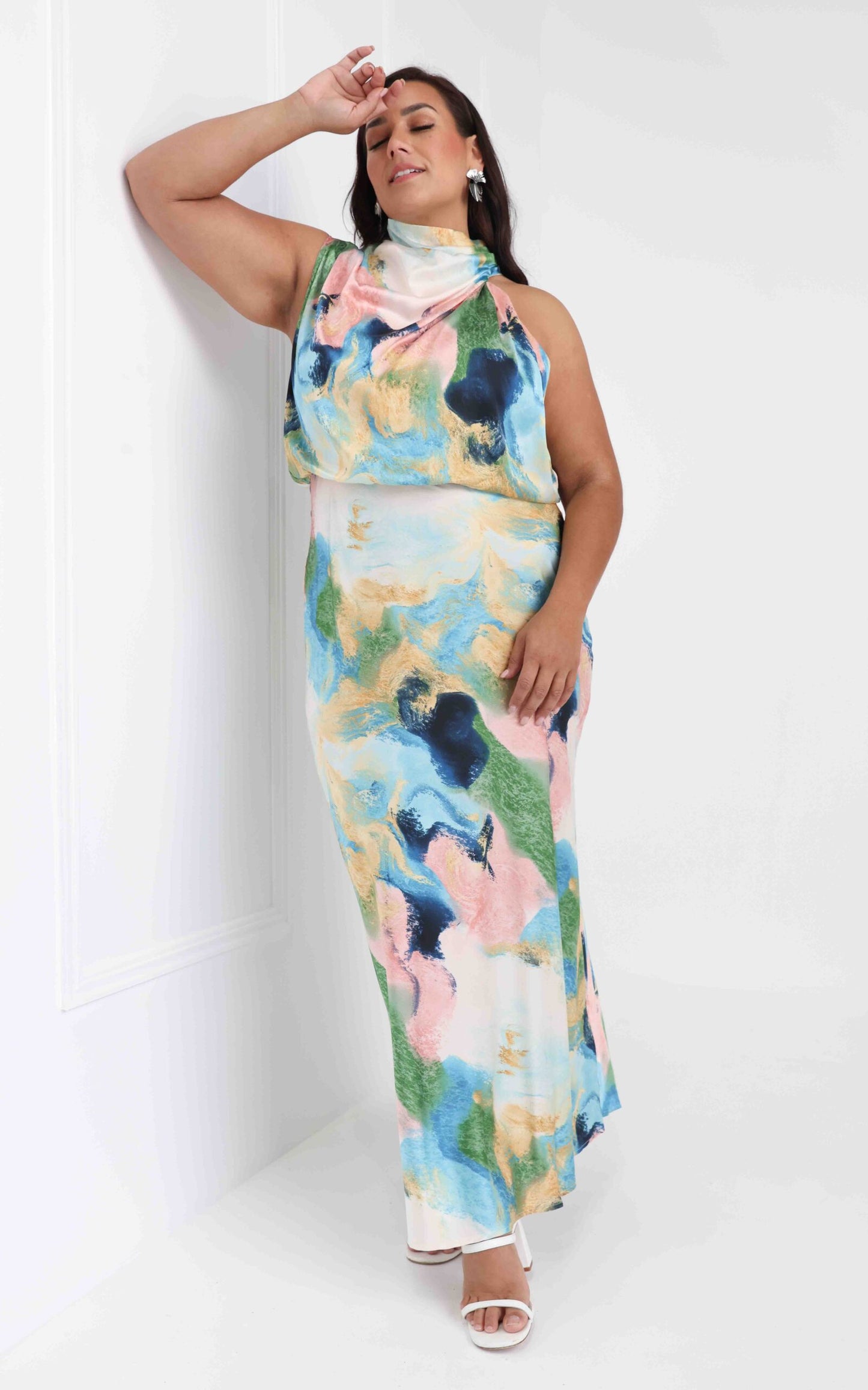 Cobero Maxi Dress - Blue Multi Print