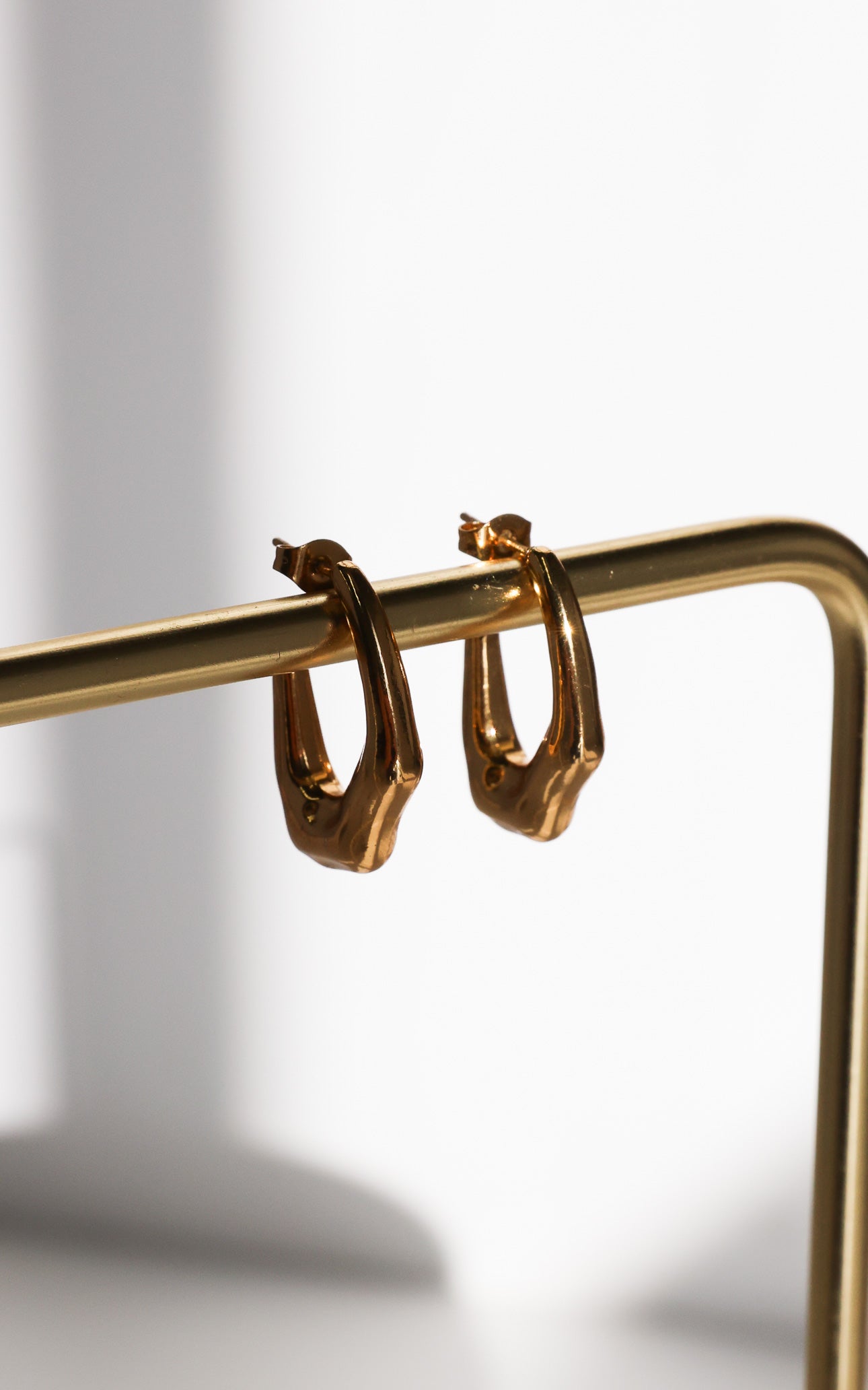 Codi Hoop Earrings - Gold Irregular Abstract