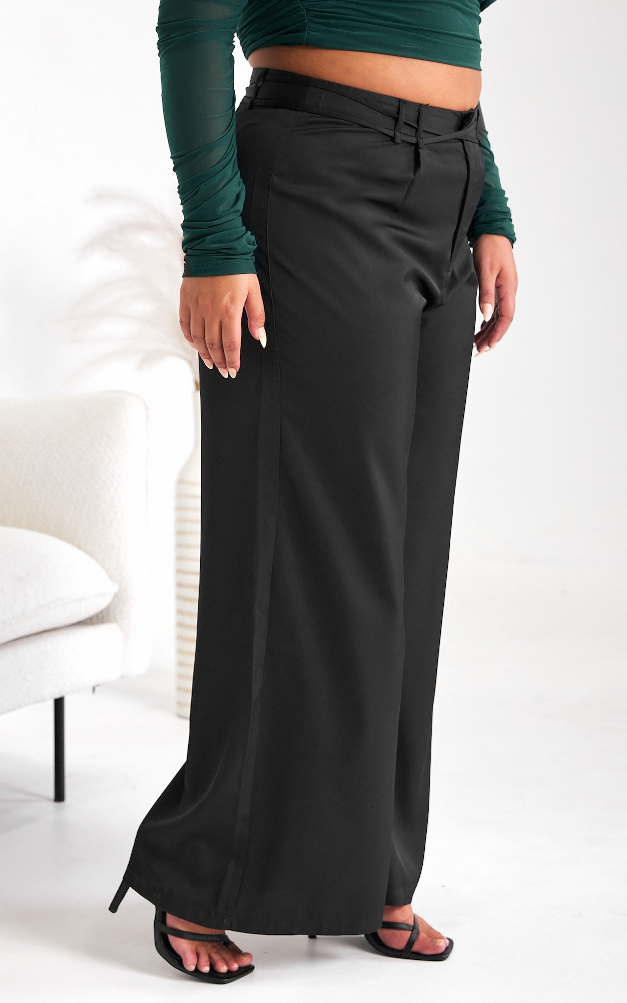 Colbert Wide Leg Pants - Black