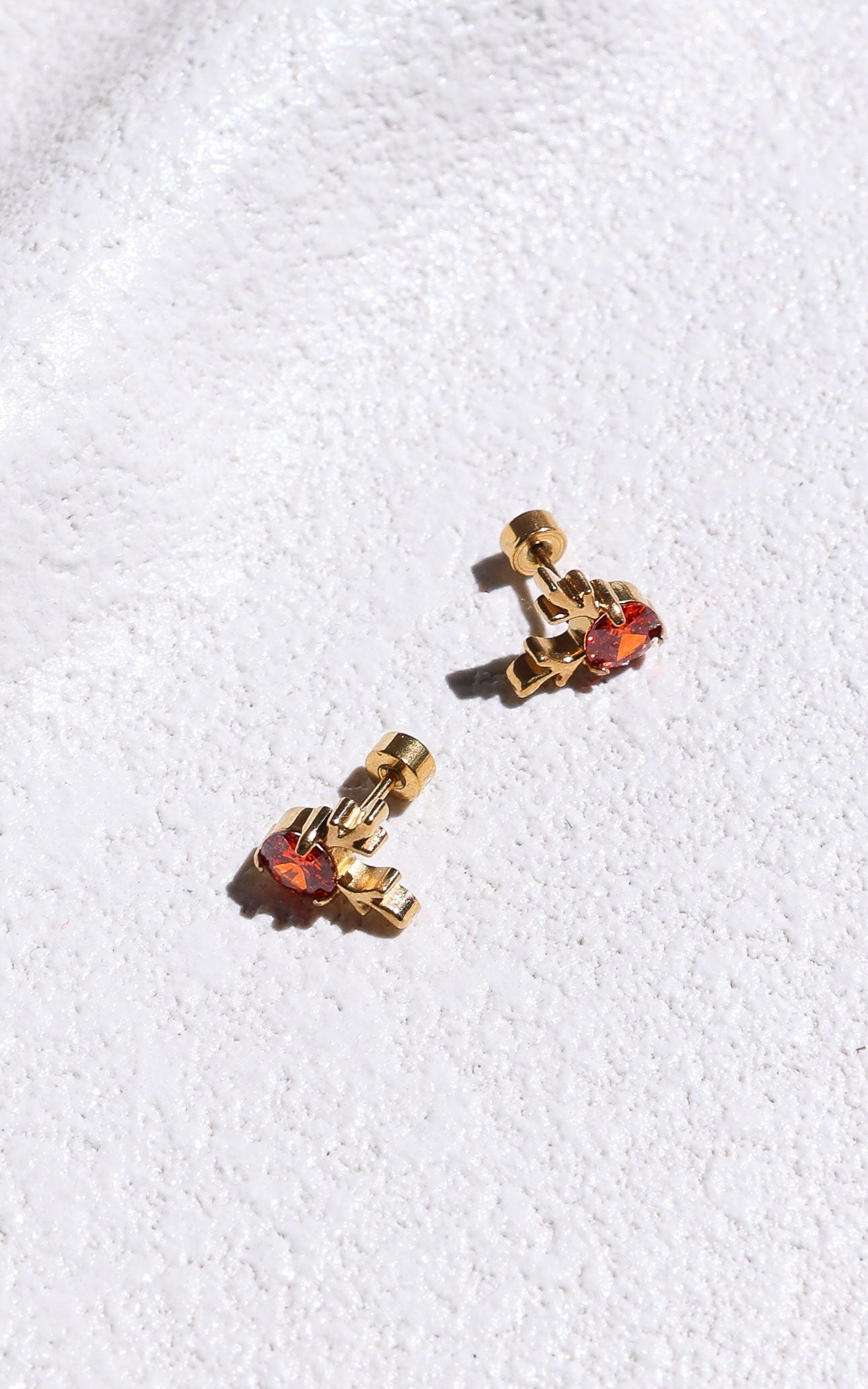 Comet Stud Earrings - Gold Red Reindeer