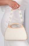 Caroline Straw Bag - Light Beige Crescent