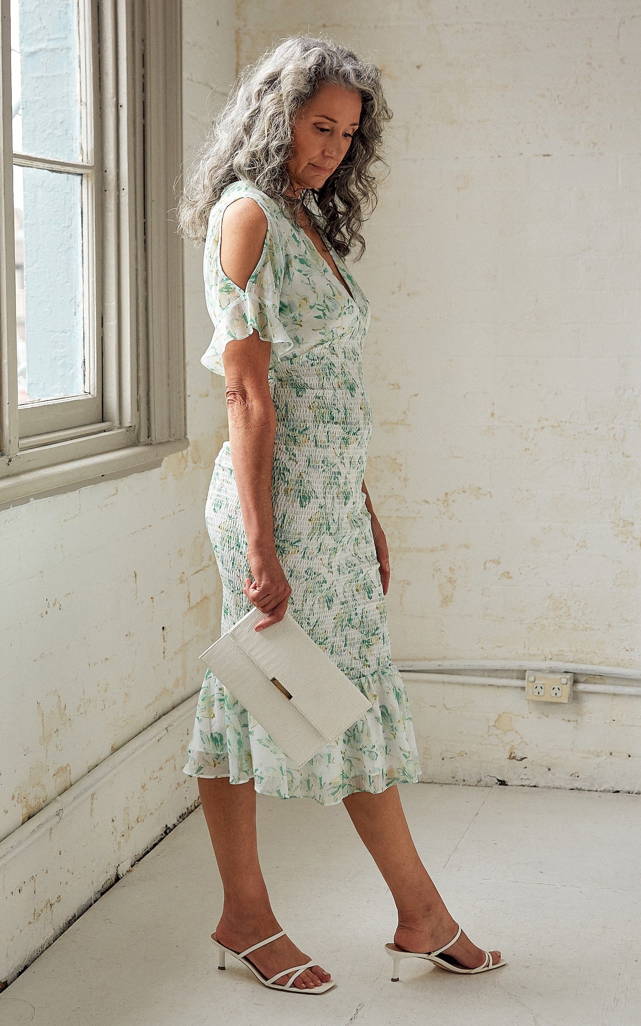 Cordelia Dress - Green Yellow Floral