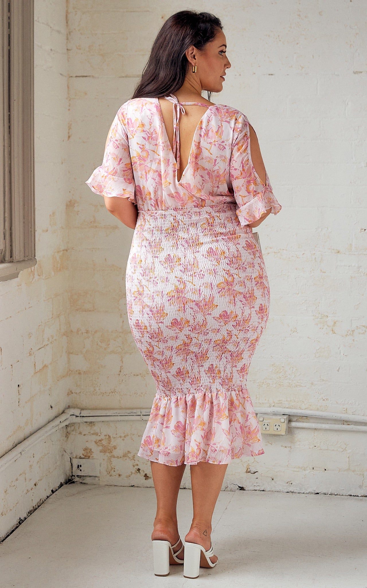 Cordelia Dress - Pink Orange Floral