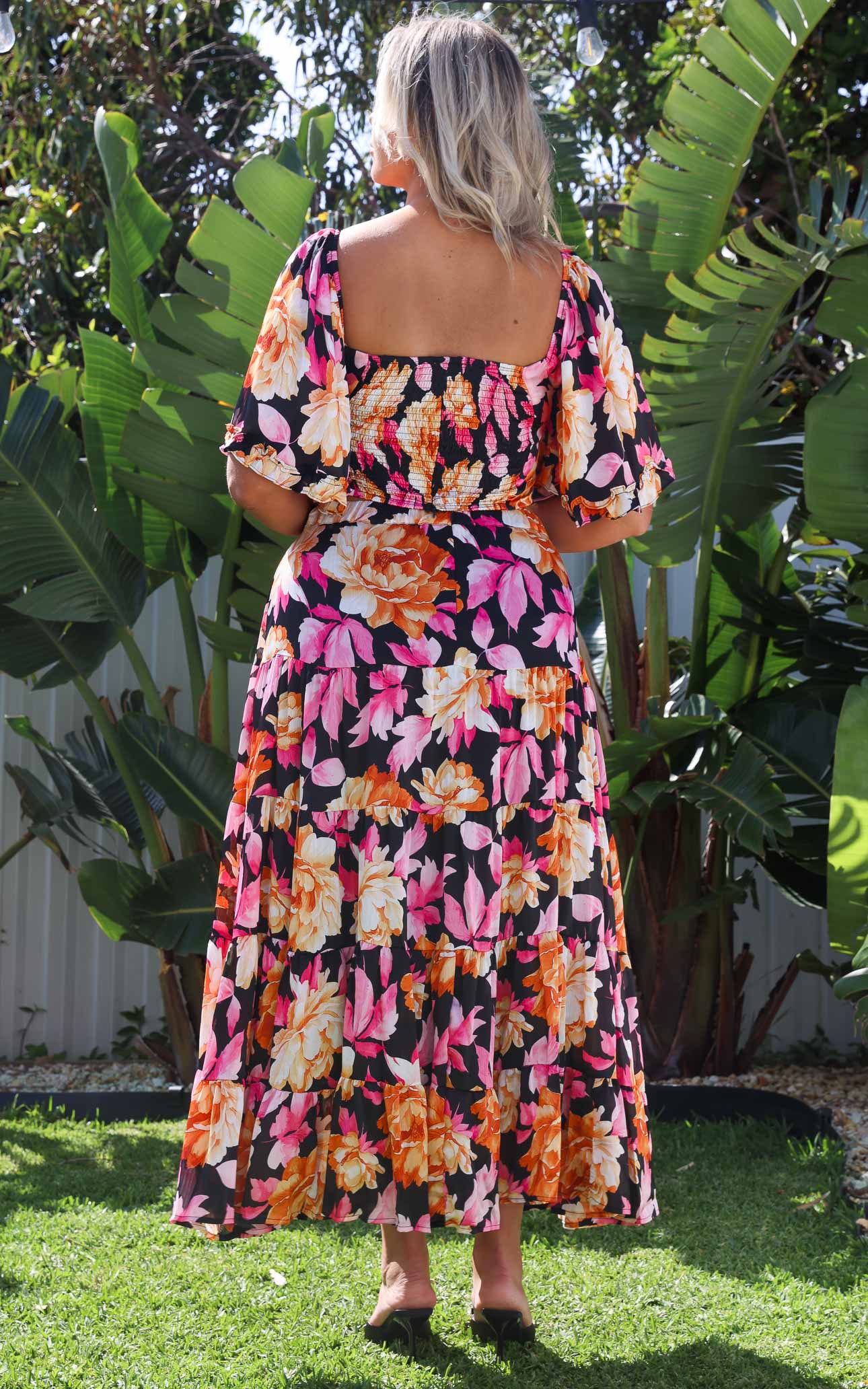 Corlette Maxi Skirt - Black Floral