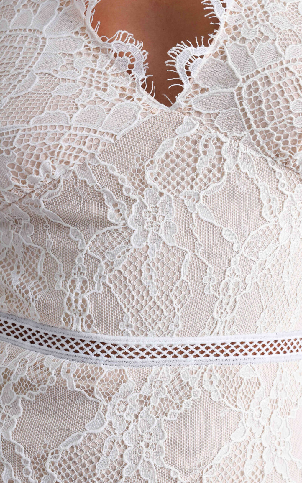 Cynthia Lace Mini Dress - White