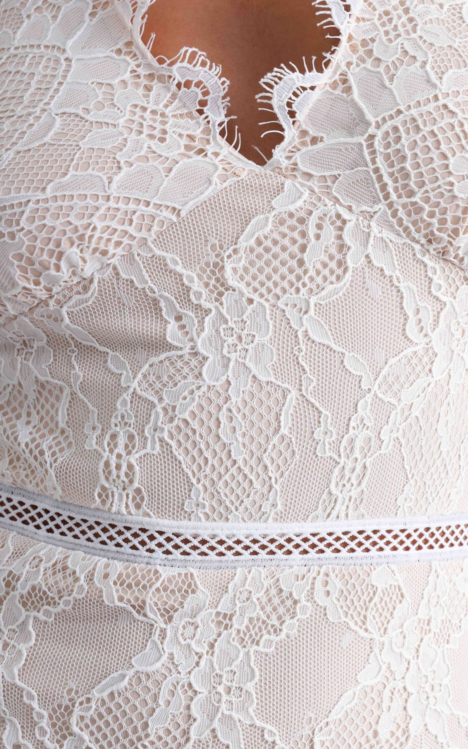 Cynthia Lace Mini Dress - White