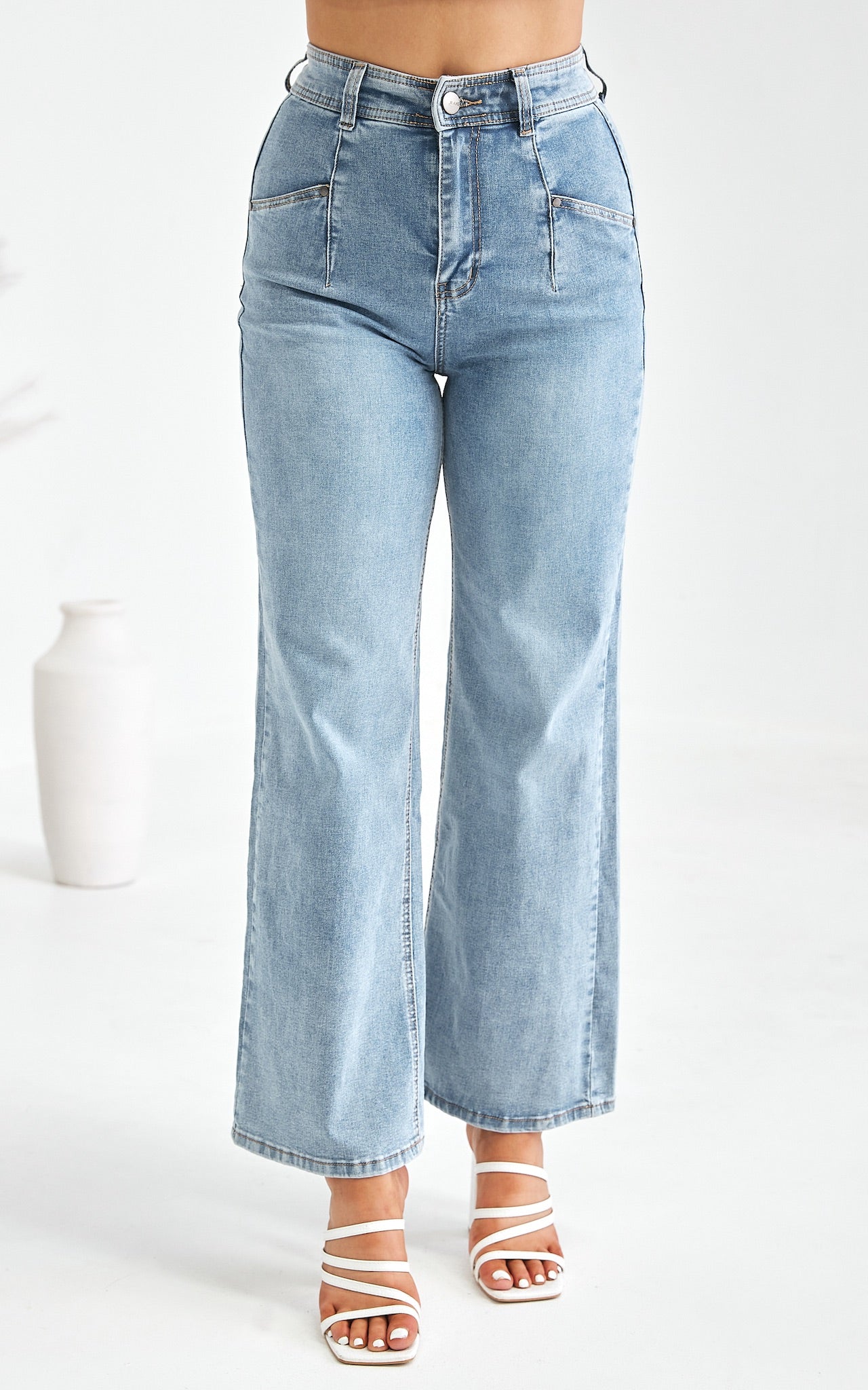 Cyrus Wide Leg Jeans - Blue Wash