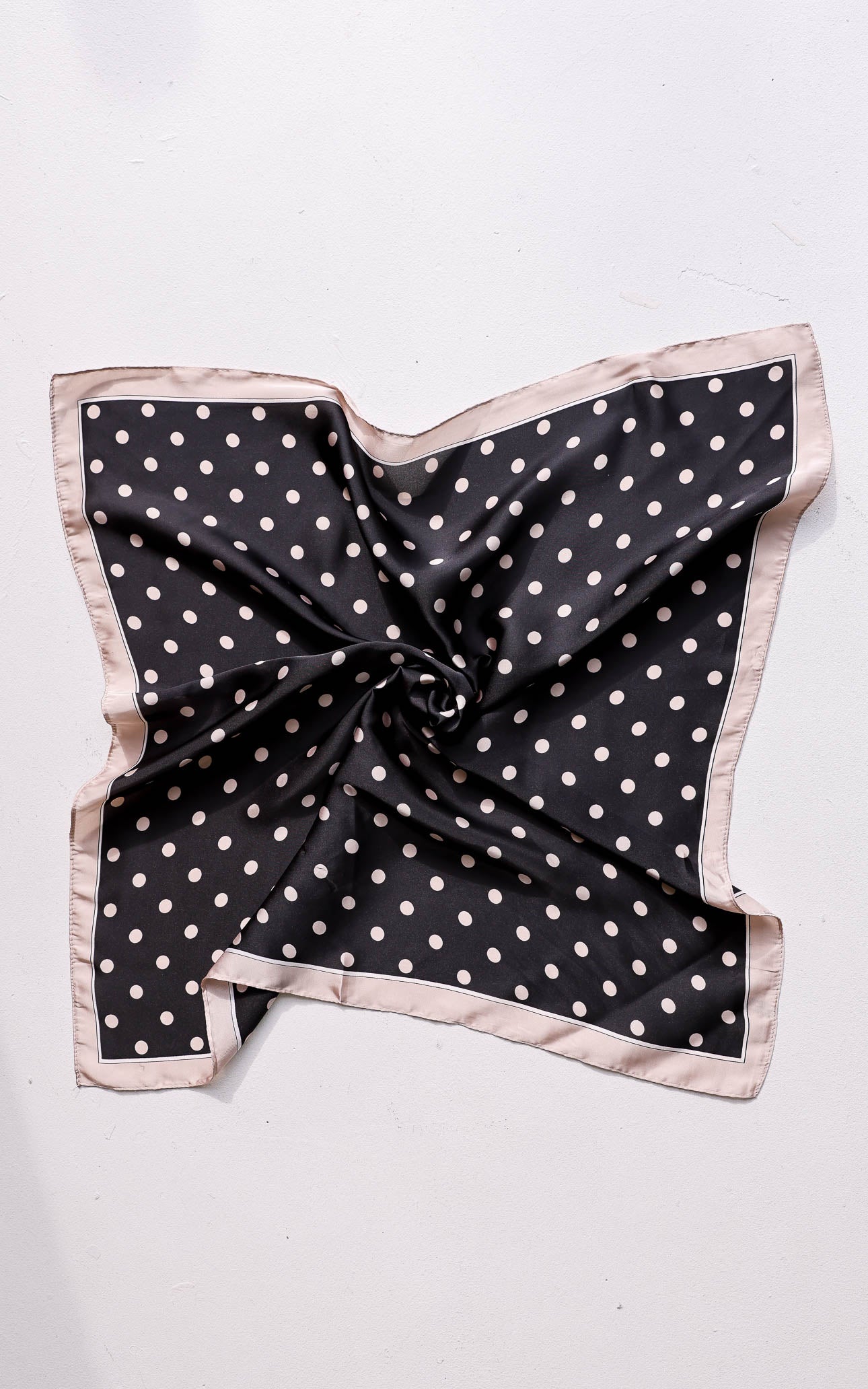 Ciano Square Bandana - Black Champagne Polka Dot