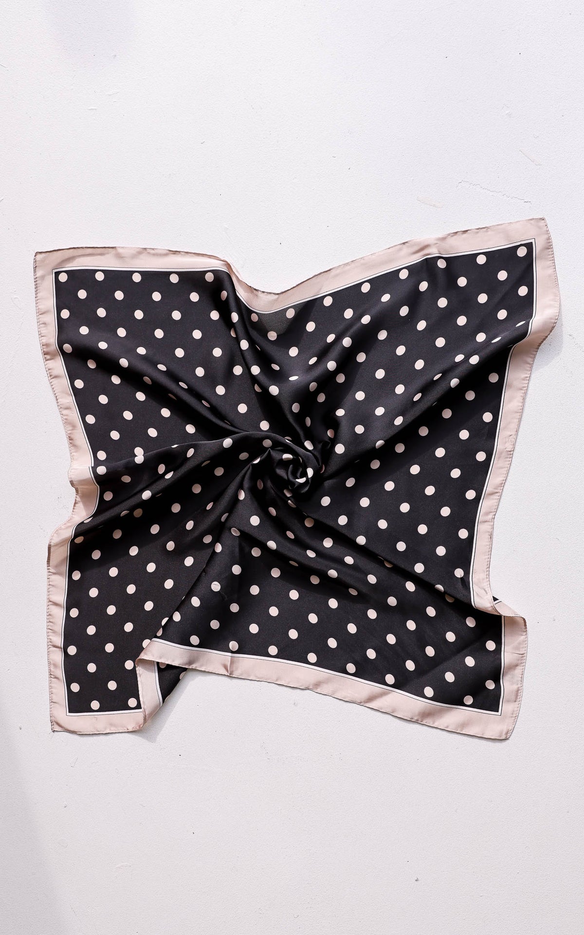 Ciano Square Bandana - Black Champagne Polka Dot