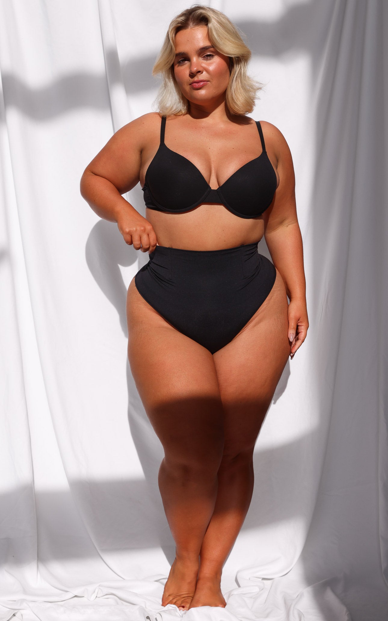 Constance High Waisted Boning Shapewear Gstring - Black