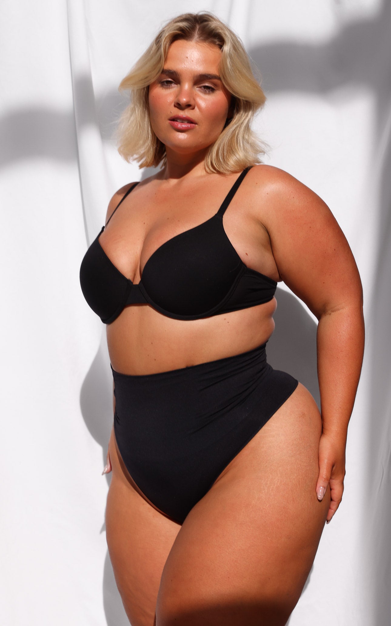 Constance High Waisted Boning Shapewear Gstring - Black