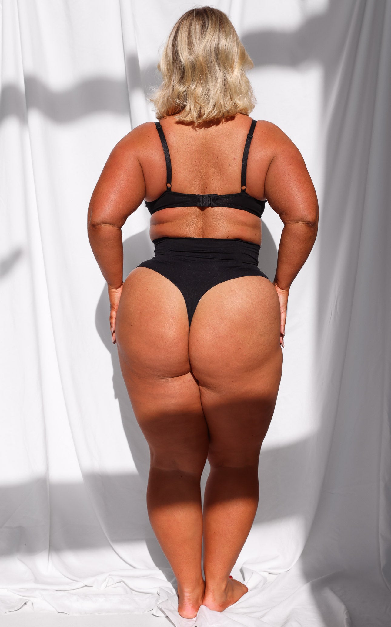 Constance High Waisted Boning Shapewear Gstring - Black