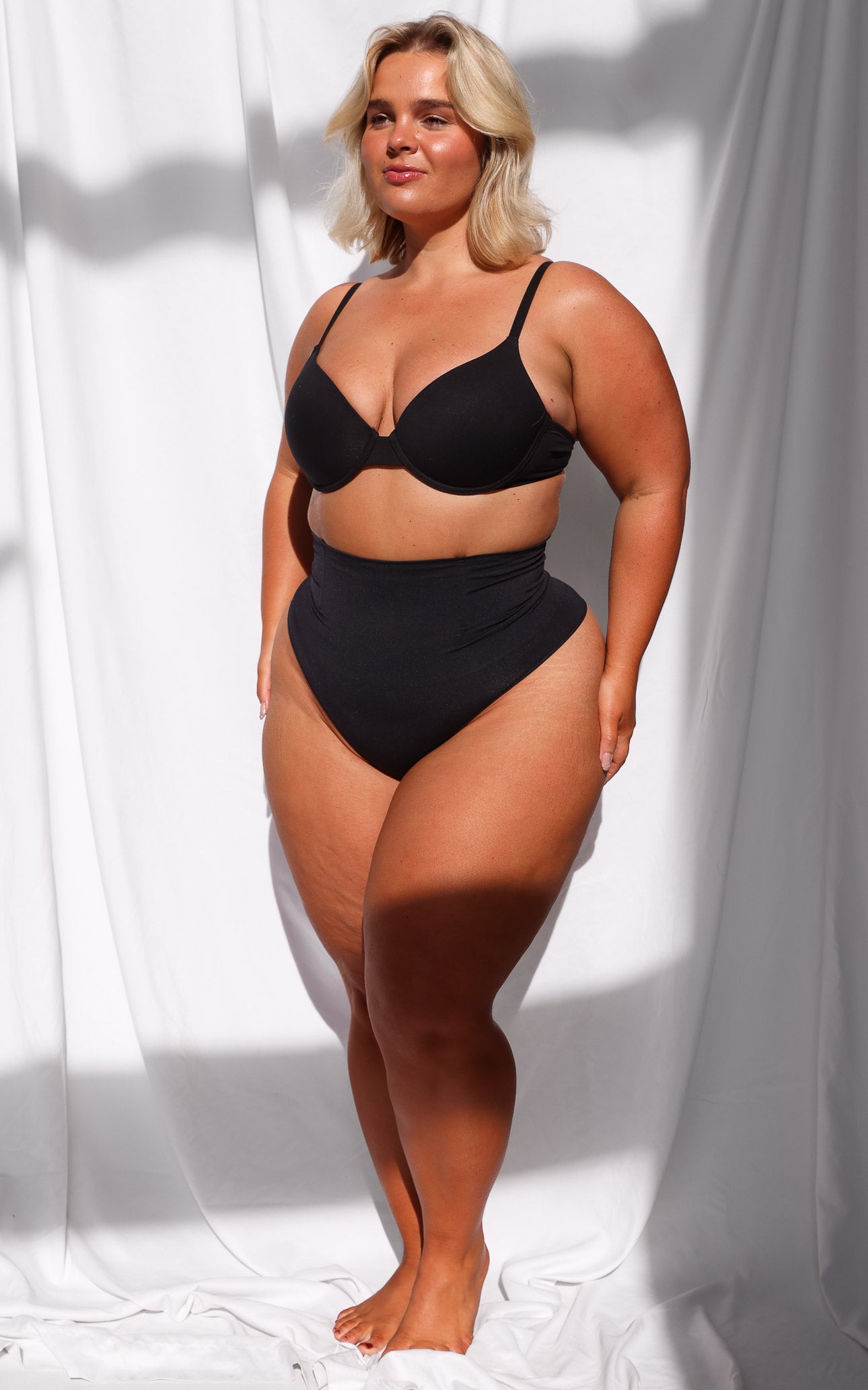 Constance High Waisted Boning Shapewear Gstring - Black