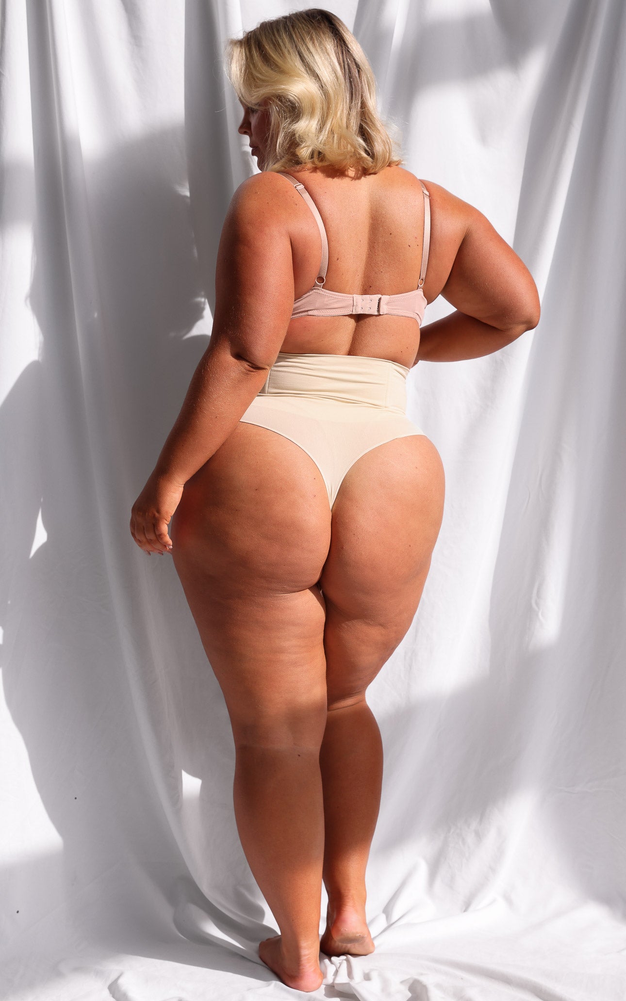 Constance High Waisted Boning Shapewear Gstring - Cool Nude