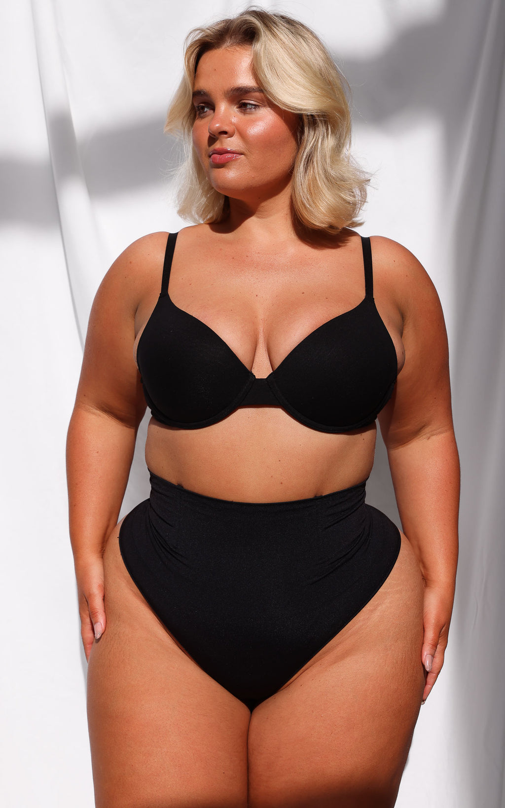 Constance High Waisted Boning Shapewear Gstring - Black