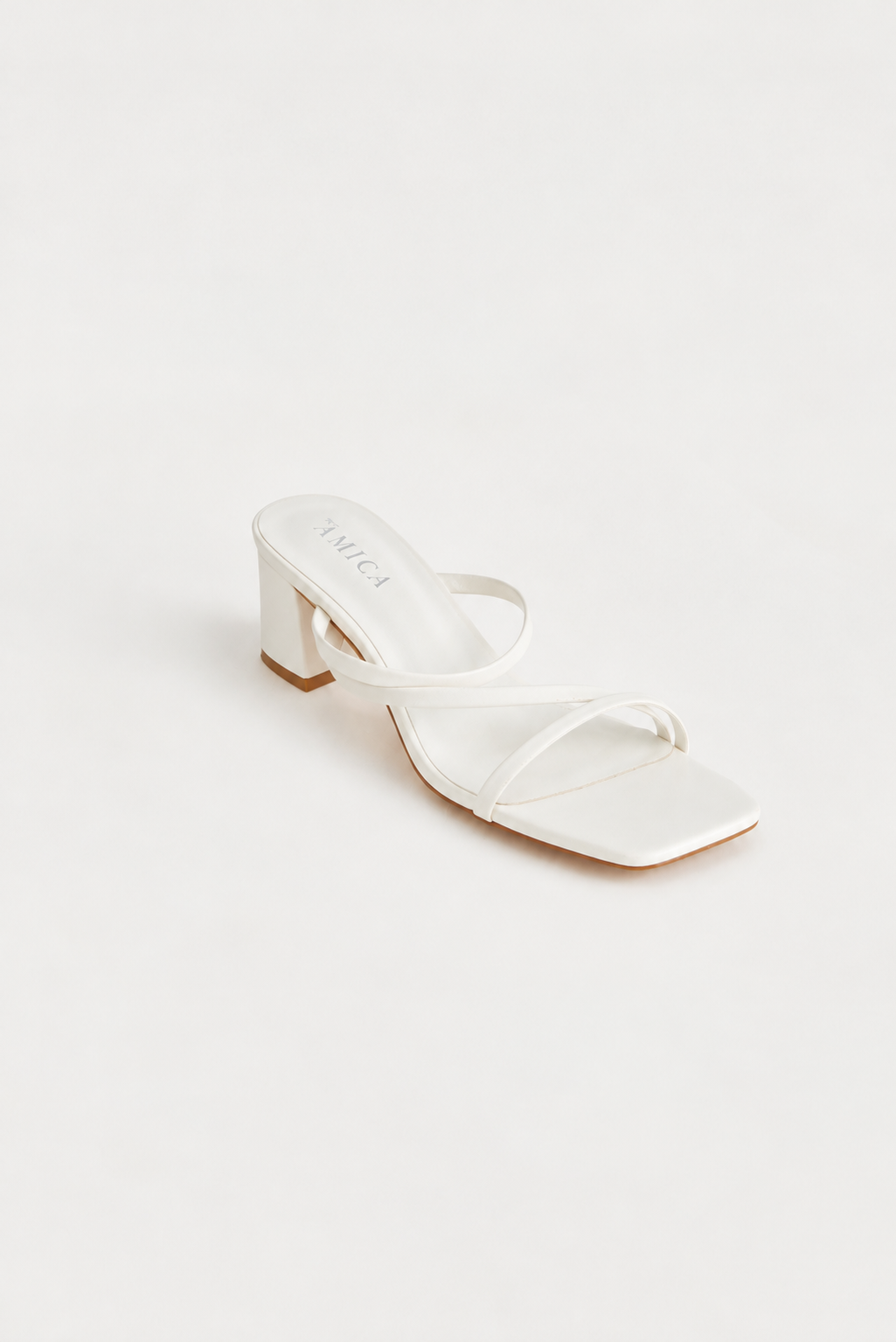 Yora Block Mule Heels - White