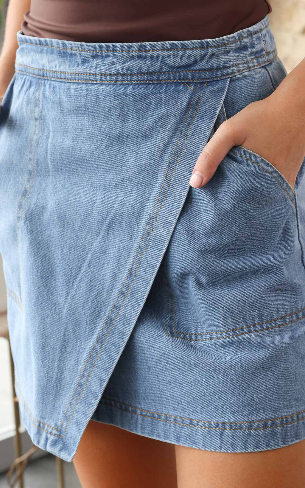 Crowe Denim Mini Skirt - Blue