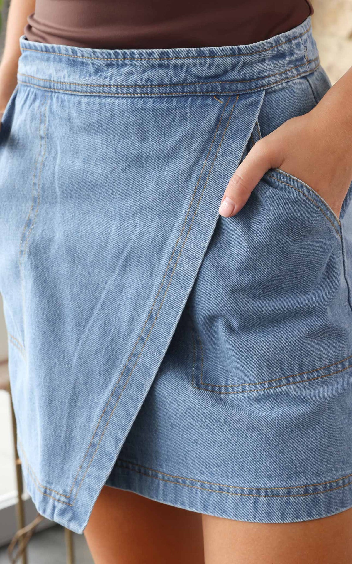 Crowe Denim Mini Skirt - Blue