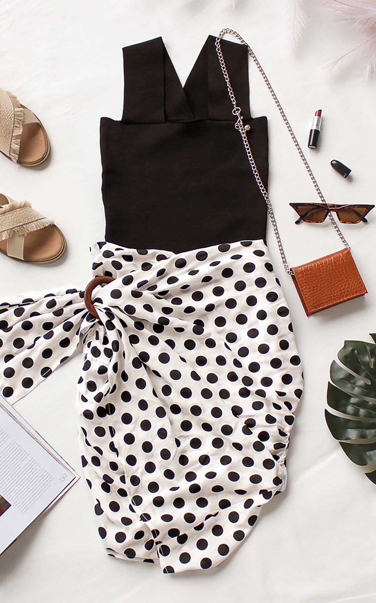 Havana Skirt- White Polka