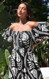Dakota Maxi Dress - Black White Print