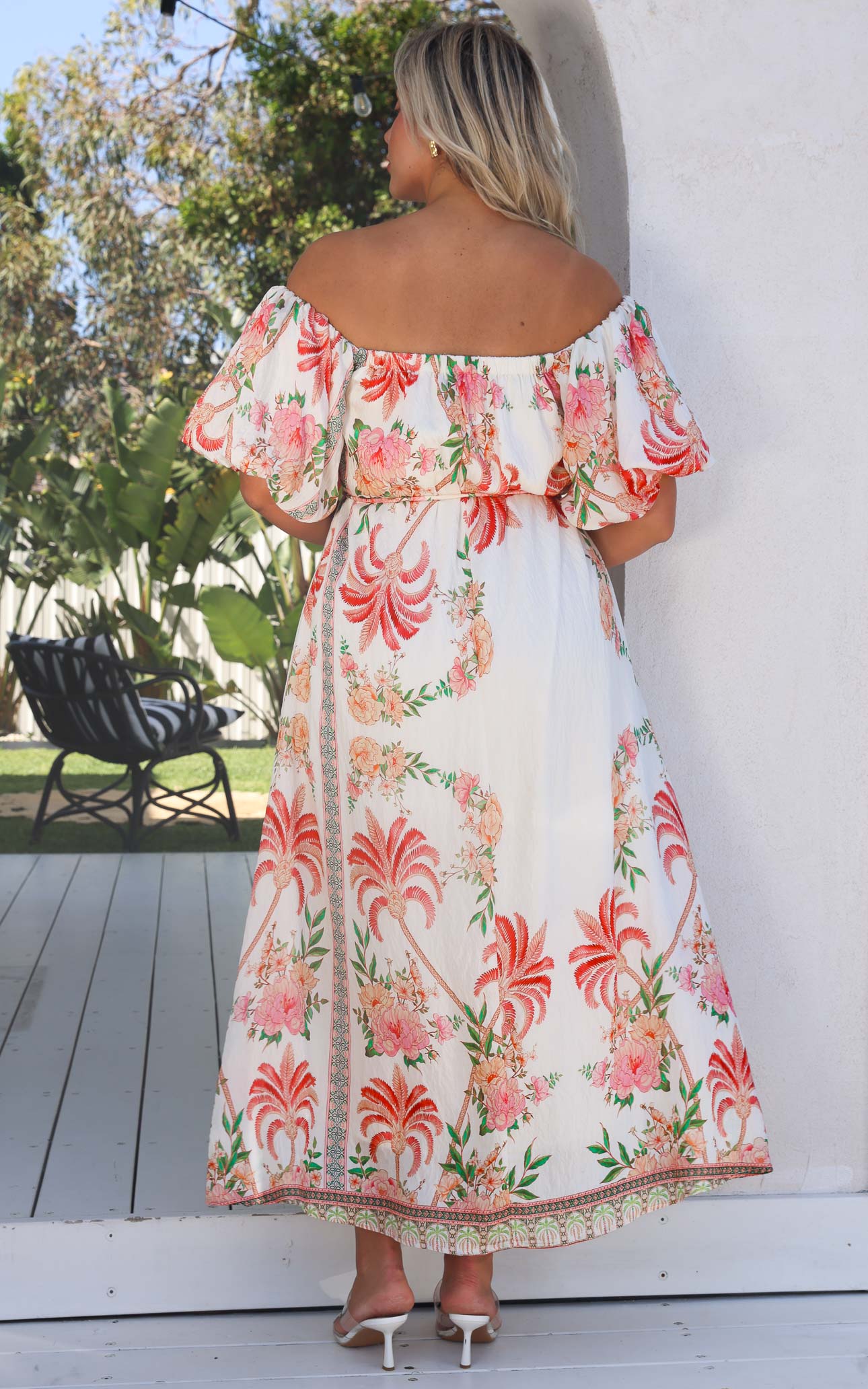 Dakota Maxi Dress - White Tropical Floral