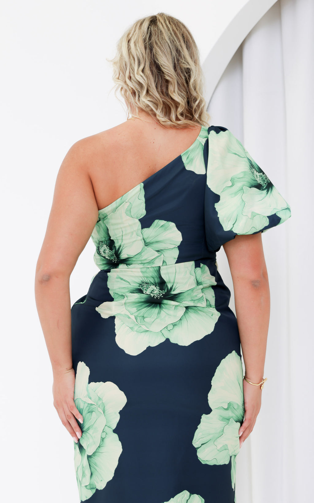Damita Midi Dress - Navy Green Floral