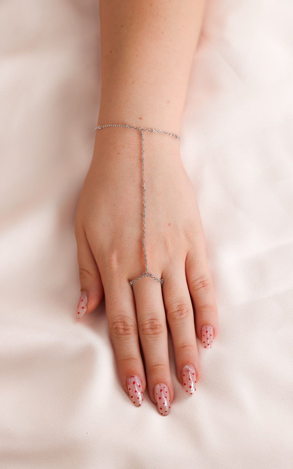 Danzel Hand Chain - Silver Dainty Bead