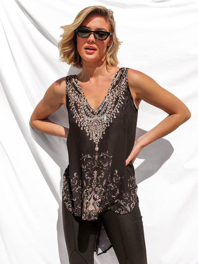 Daria Top - Black Print