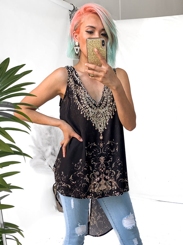 Daria Top - Black Print