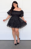 Dasha Mini Dress - Black Check Organza